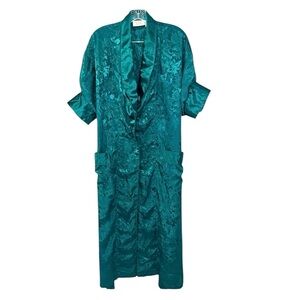 Victoria’s Secret Vintage Gold Label Emerald Green Short Sleeve Ruffled Robe
